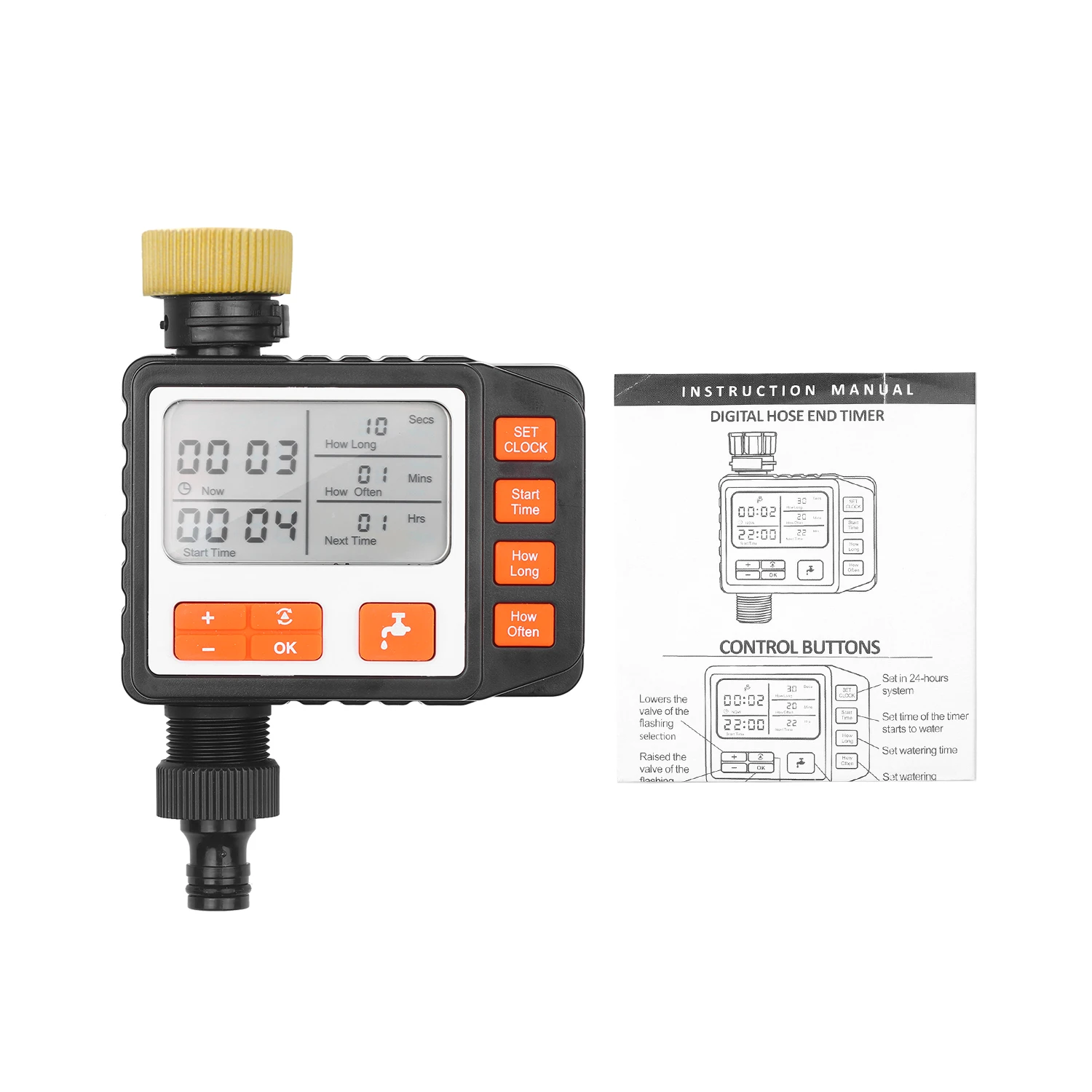 Digital Water Timer Programmable Outdoor Single Outlet Automatic On Off Water Faucet Hose Timer Irrigation System Controller
