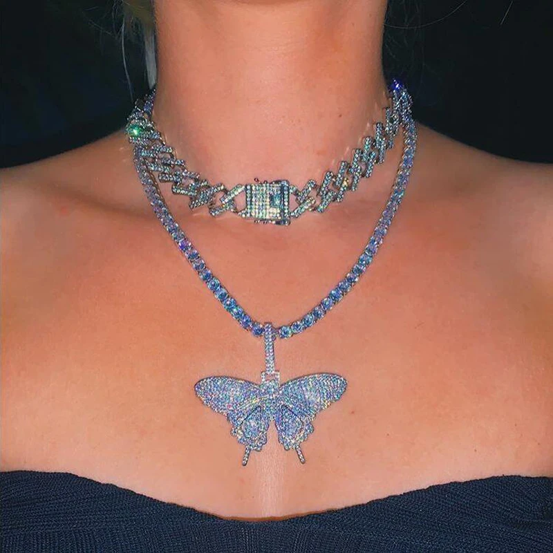 Ледяной Сияющий чокер с фианитом ювелирные изделия для женщин и девочек 5 мм cz