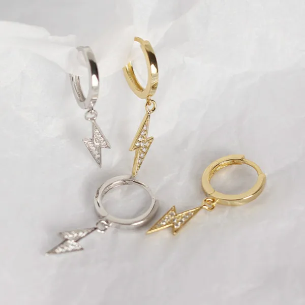 Женские серьги 925 пробы серебряные серьги молнии простые очаровательные дикие серьги свадебный подарок для девушки