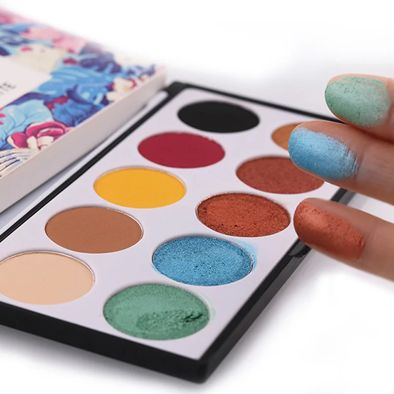 Макияж Палитра теней для век 10-color Eyes Make up Shine Powder светящиеся тени для век Блеск Косметика алмазные Перламутровые тени пигмент