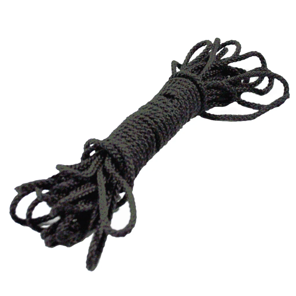 Black Double Braided Nylon Dock Lines Boat Lines Ropes for Mooring Boats, 9mx4mm