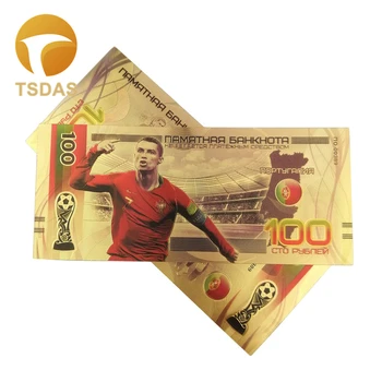 

Russia Souvenir 24K Football Gold Banknote for Fans Collection Bank Note