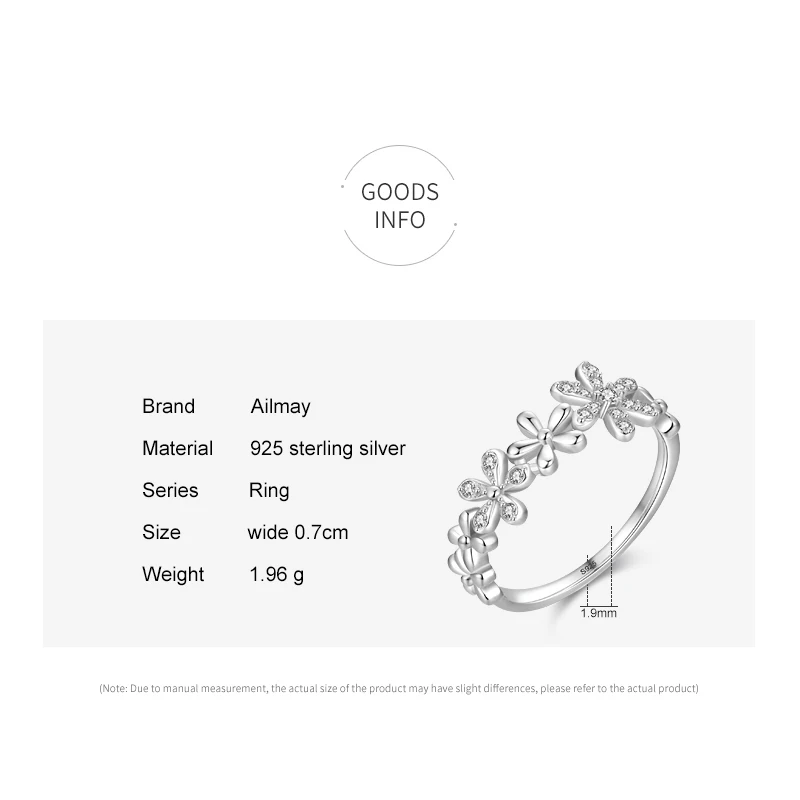 Ailmay 패션  작은 데이지 절묘한 꽃 손가락 반지 여성 소녀 성명 저자 극성 보석