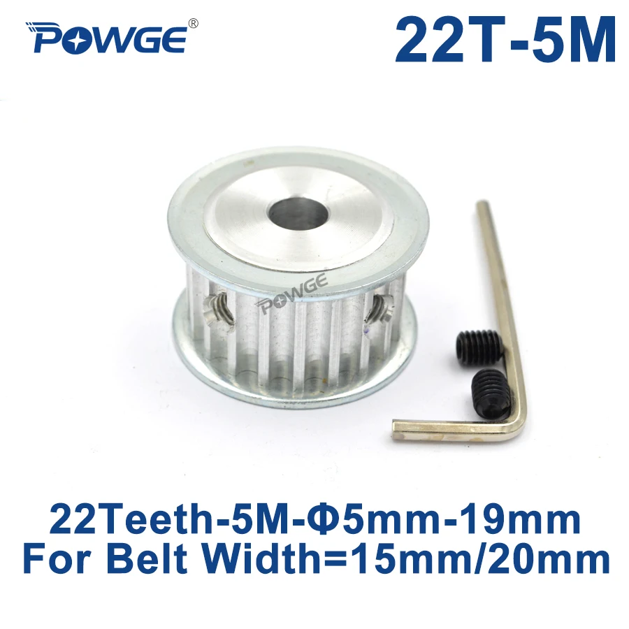 POWGE 22 Teeth HTD 5M Synchronous Timing Pulley Bore 6/6.35/8/10/12/14/15/16/17/18/19mm for Width 15/20mm HTD5M 22Teeth 22T|Pulleys| - AliExpress