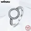 WOSTU 2022 gran oferta Plata de Ley 925 auténtica anillo para dedo circular de la suerte para mujeres joyería de moda regalo Dropshipping CQR041 ► Foto 3/6