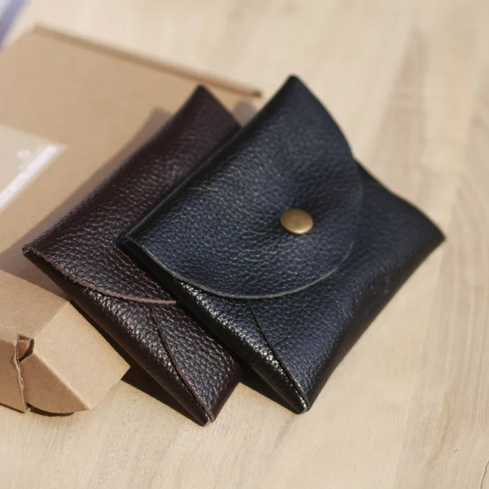 Кошельки LANSPACE из натуральной кожи с застежкой для монет маленькие бумажники