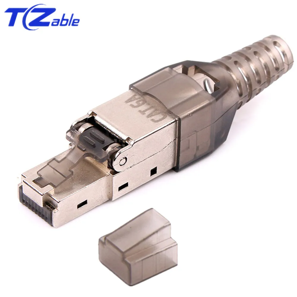 Cat6A RJ45 разъемы 10 Гбит/с экранированный RJ 45 обжимной Ethernet кабель металлический