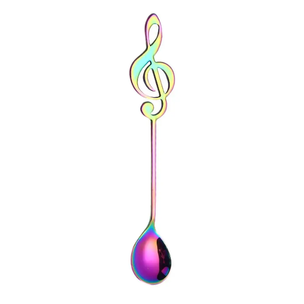 Multicolor Нержавеющая сталь музыкальные нотки гитара ложка креативная молочная кофейная ложка и вилка кружка с автоматическим помешиванием для музыкального бара мороженое креативный подарок - Цвет: Multicolor