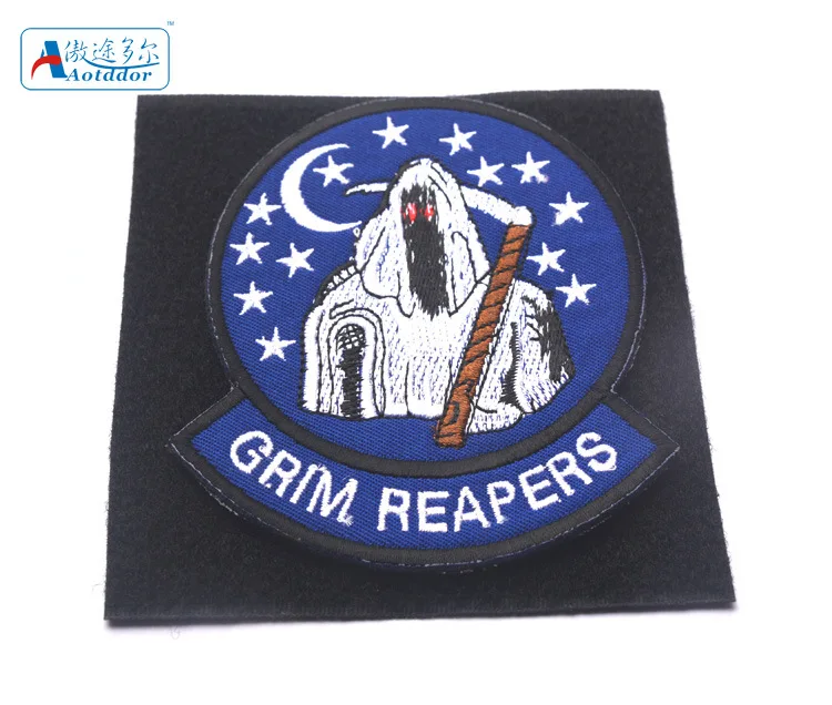 Ao tu duo er Grim Reapers жнец на липучке, наплечная эмблема смерти, вышитые тканевые наклейки, товары для улицы