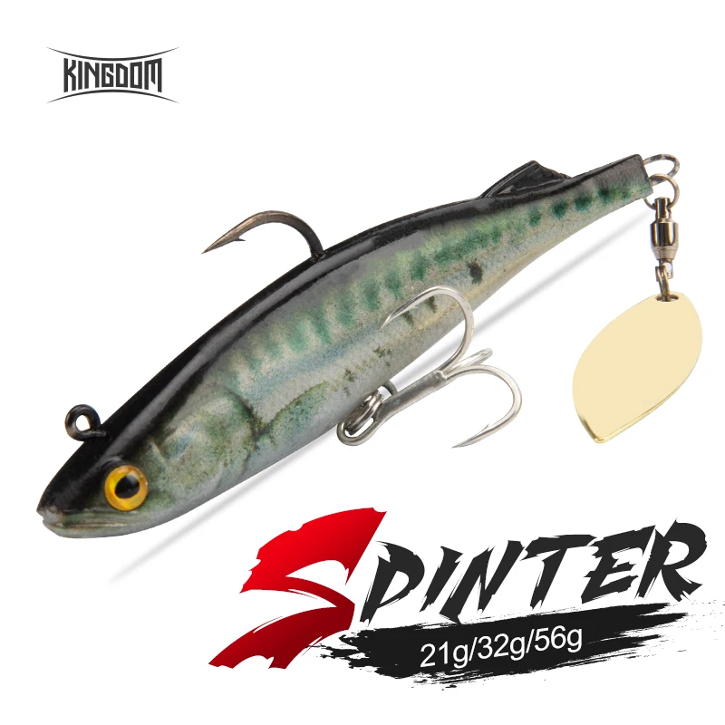 

Kingdom SPINTER 2020 Fishing Lures 140mm 170mm 210mm Big Soft Swim Baits With Spoon on Tail Sinking Action 3D Printing Soft Lure