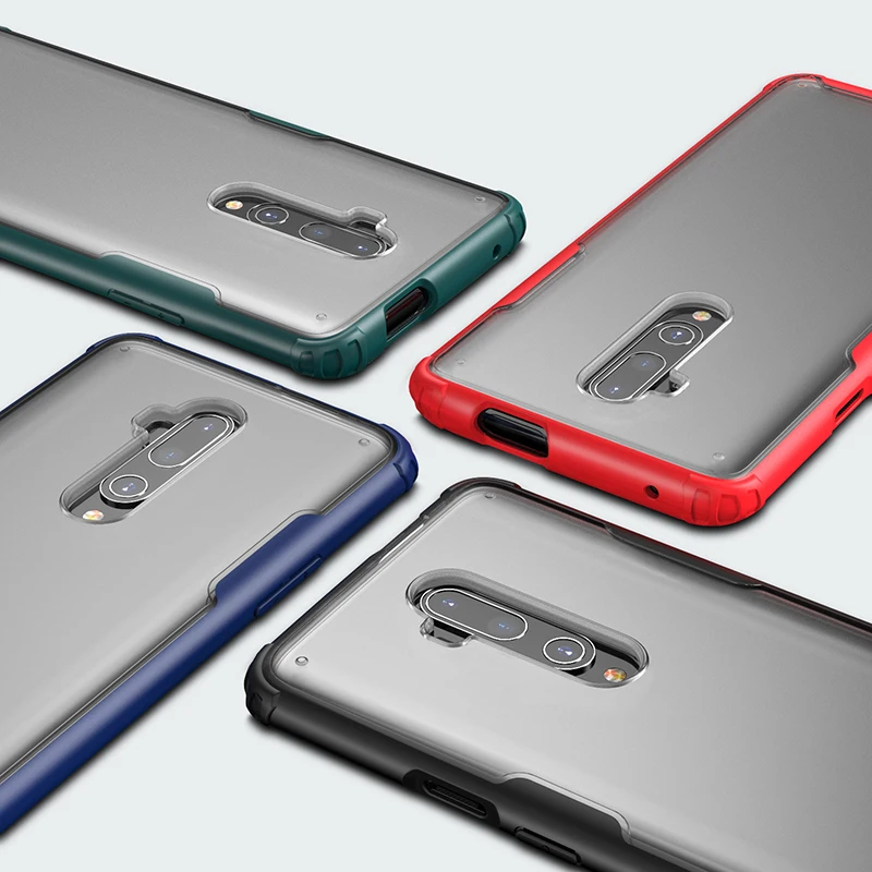 

Phone Case For Oneplus 7T Pro 1+7T Luxury Translucent Matte Hard PC Protective Back Cover For Oneplus 7 1+7 Soft TPU Edge Case