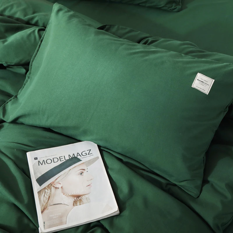 Домашний текстиль, зимнее утепленное постельное белье, темно-зеленый комплект постельного белья, 3-4 шт., пододеяльник королевы и короля+ простыня+ наволочка, постельное белье