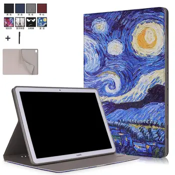 

Smart Wake Sleep Flip Leather Case Cover For Huawei Mediapad M6 10.8 2019 Front Support Silicone Capa Fundas+Stylus
