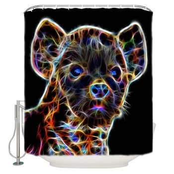 

Spotted Hyena Dog Animal Africa Shower Curtain Waterproof and Mildewproof Polyester Fabric Bath Curtain Design