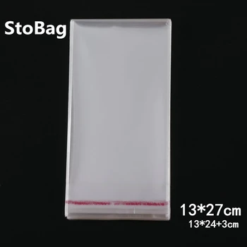 

StoBag 200pcs 13*27cm Clear Self Adhesive Seal Cello Cellophane Bags Jewelry Package Gift Bag Self Sealing Poly OPP Plastic Bag