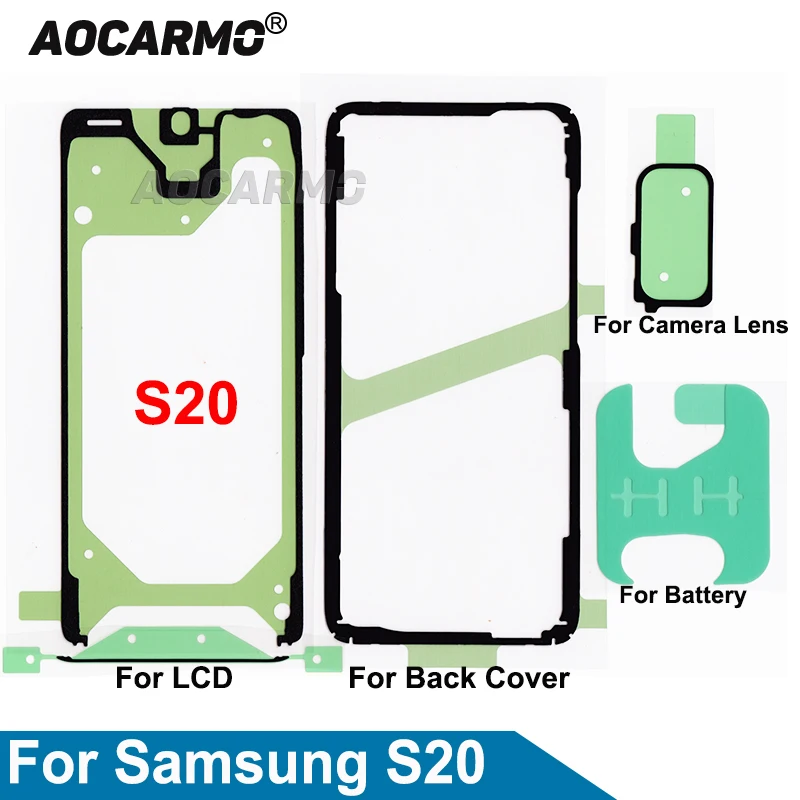 Aocarmo для Samsung Galaxy S20 полный набор клейкая лента ЖК-экрана задняя крышка