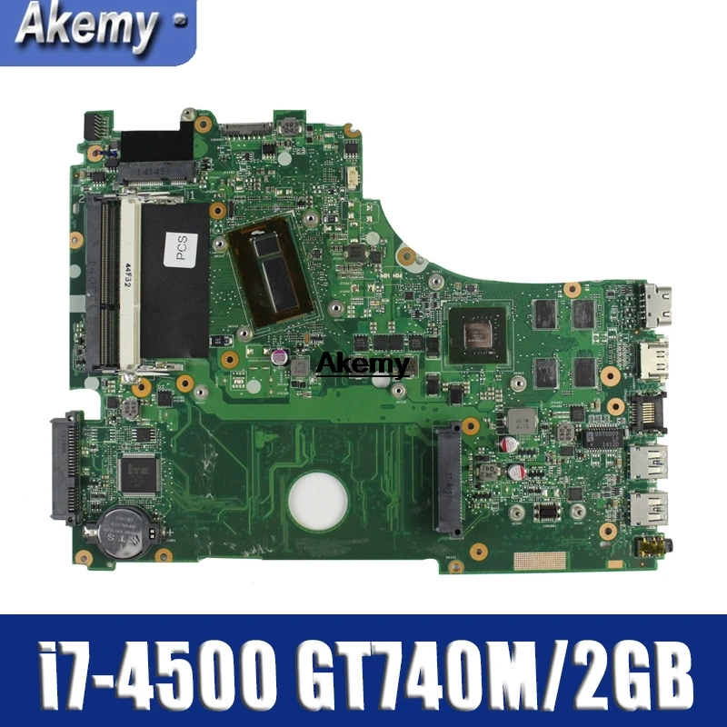 Материнская плата для ноутбука ASUS A750J K750J K750JB X750JB X750JN тест ОК i7-4500 GT740M/2 ГБ свободный радиатор+ 4 Гб ram