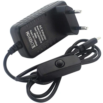 

for Raspberry Pi 4B Power Supply 5V 3A Type-C Power Adapter with ON/OFF Switch USB-C Charger EU Plug
