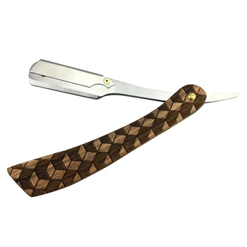 

Classic Hand Made Straight Razor Wood Handle Safety Barber Straight Razor Fit Whole Piece Double Edge Razor Blade