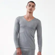 Зимнее бесшовное нижнее белье мужские дышащие термо хлопковые футболки брюки костюмы