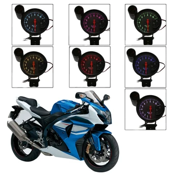 

Hot Universal 5 Inch Diameter Tachometer Carbon Fiber Face 7 Colors Optional With LED Pointer Motorcycle Tachometer