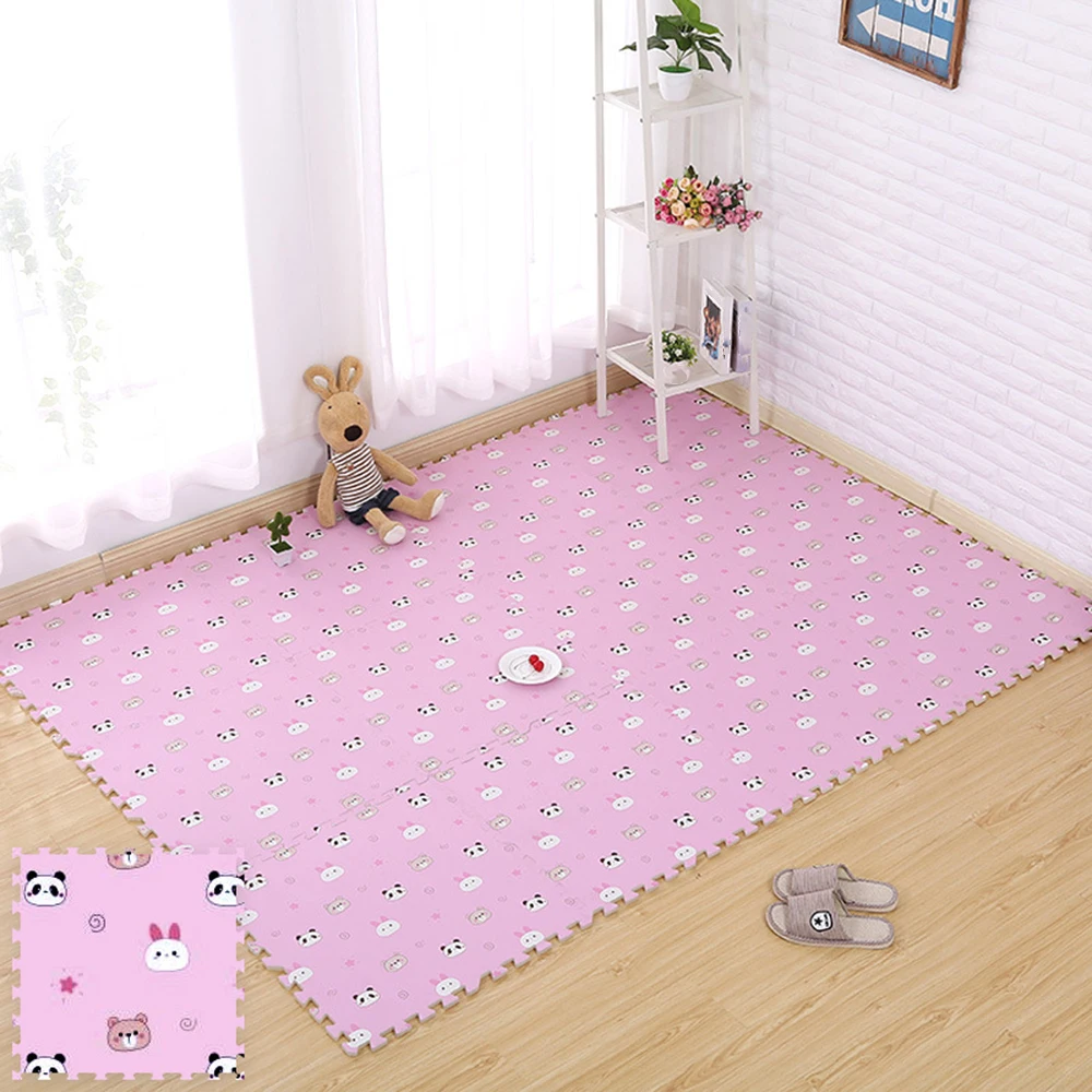 8 шт детский игровой коврик пены коврик утолщение для обучения Pad Non-slip игры тренажерный зал ковер ползать покрывало, плед - Цвет: Pink