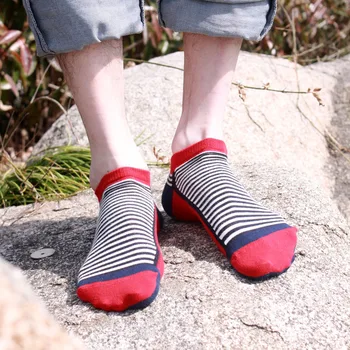 

1 Pair Men's Socks Cotton Stripe Boat Socks All Seasons Spring Autumn Male Casual Harajuku Breathable Men Ankle Sock