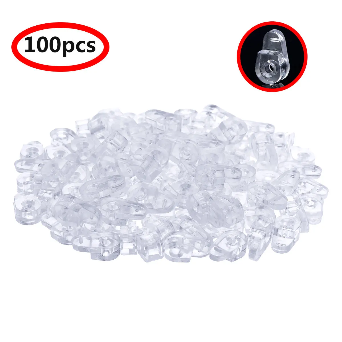 espelho Fix Clips para gabinete, porta, janela, vestir Hardware, 100pcs