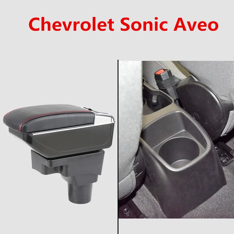 Armrest For Chevrolet Sonic / Aveo 2012- Center Centre Console Storage Box Arm Rest Rotatable Barina 2013