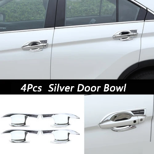 Silver Door Bowl Автомобильная дверная ручка, Крышка корпуса, чаша, хромированный стиль, внешняя отделка, аксессуары для Mitsubishi Eclipse Cross - Цвет: Silver Door Bowl