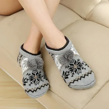 

Christmas Printed Floor Socks For Adults Non-slip Warm Knitted Socks Thermal Socks Christmas Day For Fall Winter