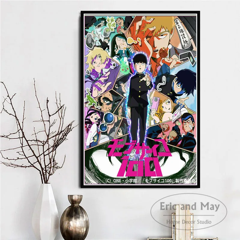 Mob Psycho (милый чудак 100 Аниме Холст Картины Плакаты и печать фотографии на стене