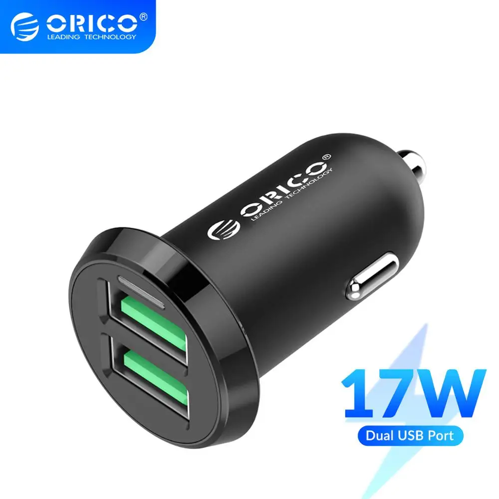 Автомобильное зарядное устройство ORICO с двумя USB портами выход 17 Вт мобильный