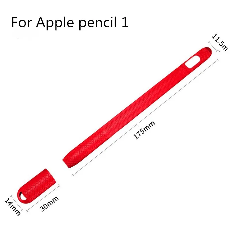 Цветной Мягкий силиконовый чехол для стилуса Apple Pencil 2/1 совместимый с планшетом