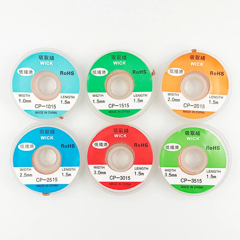 

1PC 1.0/1.5/2.0/2.5/3.0/3.5mm Width 1.5M Length Desoldering Braid Welding Solder Remover Wick Wire Lead Cord Flux Repair Tool