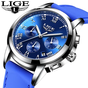 

2020 Men Watches LIGE Top Brand Luxury Silicone strap Sport Waterproof Quartz Clock Army Military Wrist Watch Relogio Masculino
