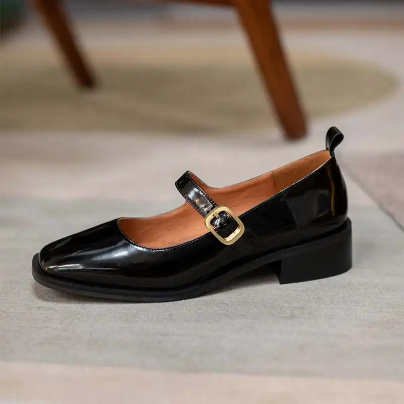 Mary Jane Genuine Leather Shoes Buckle | Mary Jane Shoes