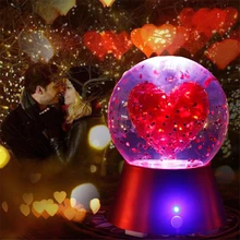 Любовь кристалл снежные глобусы стекло музыкальная шкатулка стекло домашний офис кофейня украшение Рождество День Святого Валентина подарок на день рождения