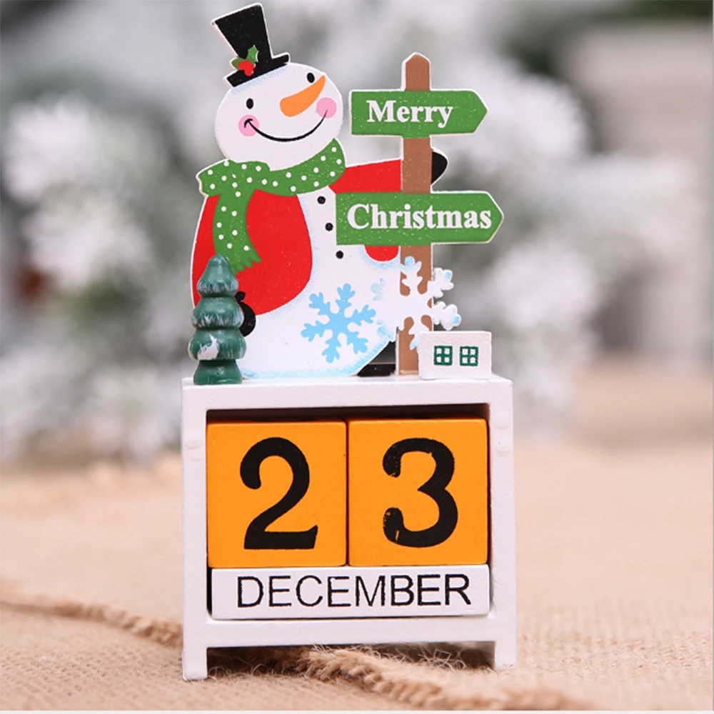 Unique Create Christmas Day Wood Gift Holiday Table Calendar Office Home Decor Hotel Winter Party Supplies Christmas Ornaments
