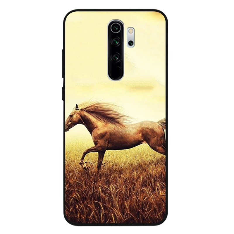 Chạy Ngựa Đen Ốp Lưng Điện Thoại Xiaomi Redmi Note 9 8 7 6 5 4 Pro S Cho Redmi 4A 4X 5 Plus 5A 7A Bao leather case for xiaomi