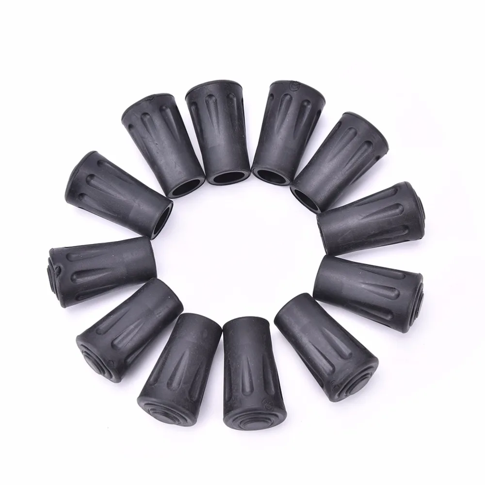 12Pcs Outdoor Sport Climbing Cane Crutch Alpenstock Tip Hiking Stick Tip End Rubber Cap Repair Replacement Accessory