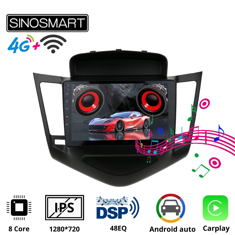 SINOSMART 2.5D IPS/QLED экран автомобильный GPS навигатор плеер для Chevrolet Cruze/Daewoo Lacetti 2008 15 48EQ