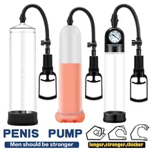 Penis Enlargement Penis Pump Sex Toy Erection Vacuum Train Penis Extender Masturbator Male Dick Bigger Growth Adult Sex Products