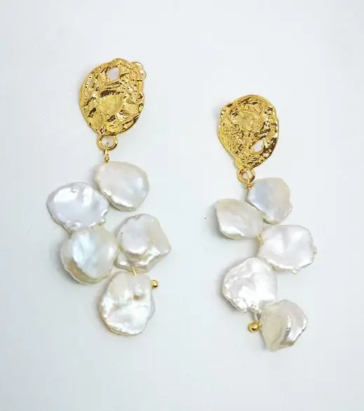 

Любимый Ювелирные изделия из жемчуга в стиле барокко речной жемчуг Keshi бусины Серьги 925 пробы цвет серебристый, Золотой Цвет Pin ручная работа серьги-гвоздики