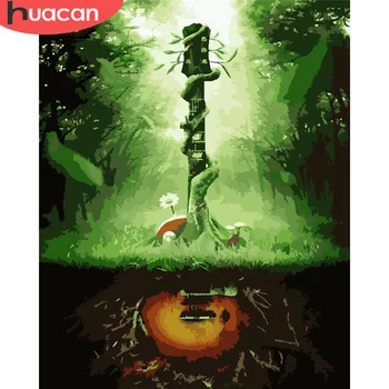 

HUACAN Paint By Number Guitar Drawing On Canvas Gift DIY Pictures By Numbers Scenery Kits Hand Painted Painting Art Home Decor
