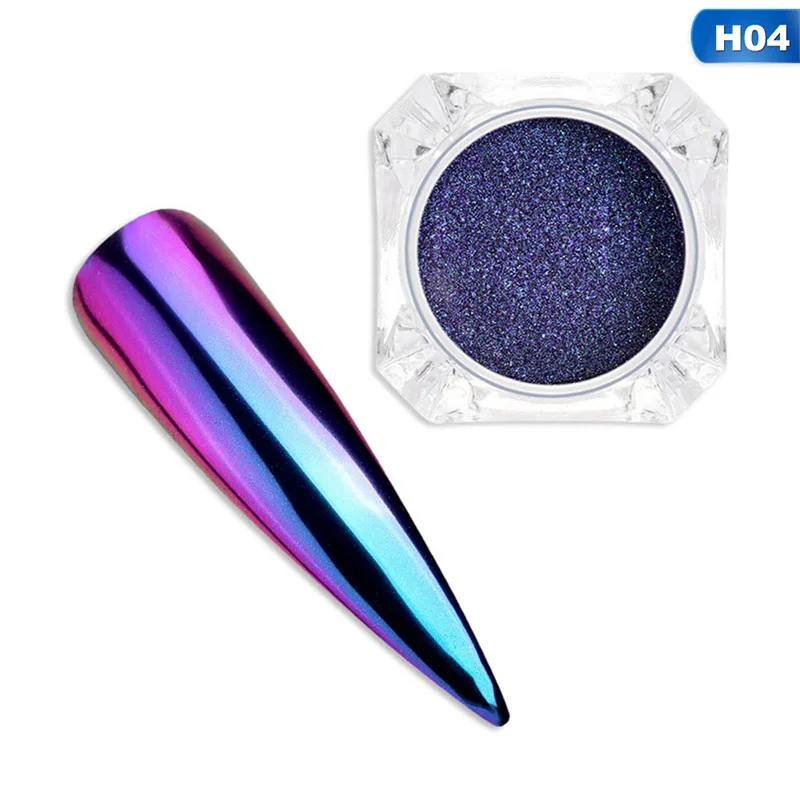 0.3g Chameleon Nail Art Glitters Magic Mirror Powder Chrome Pigment Manicure Nails Tips Decoration UV Gel Polish New Laser Dust - Цвет: 04