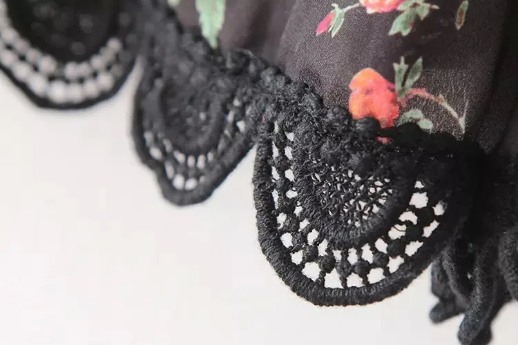 AliExpress модели в Европе и Америке Летние Новые продукты печатные кружевные женские брюки в настоящее время доступны