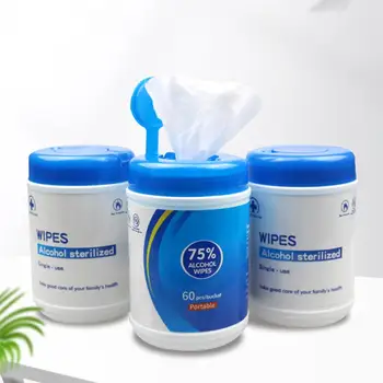 

60 Sheets/Pack Portable 75% Alcohol Wet Wipes Antiseptic Cleaning Sterilization Wipes Wet Wipes