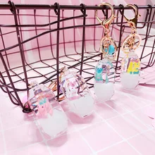 Онлайн знаменитостей плавающий Единорог молоко брелок-бутылка Мода Девушки Сердце жидкий зыбучий песок масло Упаковка для бутылок кулон