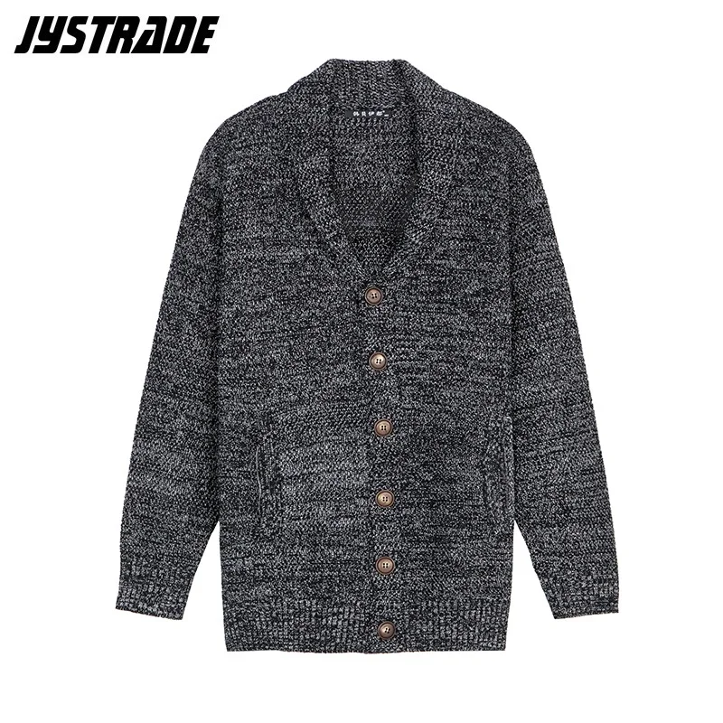 

male Knitted vintage sweater jacket men's gray cardigan sweaters large warm winter autumn coat plus size long sleeve Streetwear